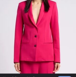 100% Silk Hot Pink Vintage Long Blazer